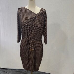 41 Hawthorn Black and Brown Long Sleeve Dress